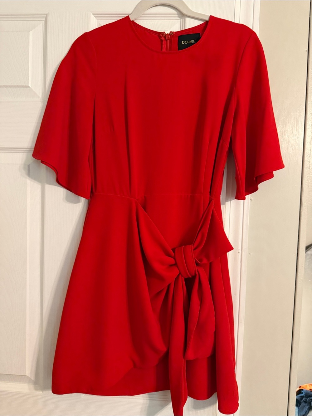DO+BE Bright Red Tie-Front Mini Dress